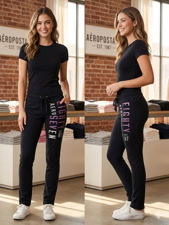 Aeropostale Pants - NEW Aeropostale Women's 87 Skinny Stretch Fleece Sweatpants Black - Size Medium